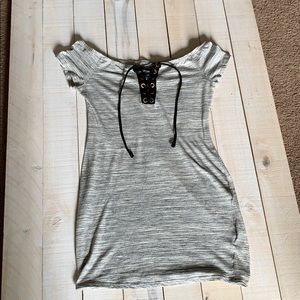Grey off the shoulder dress